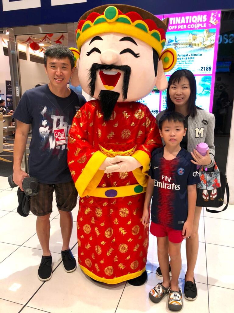 Cai Shen ye mascot singapore for CNY