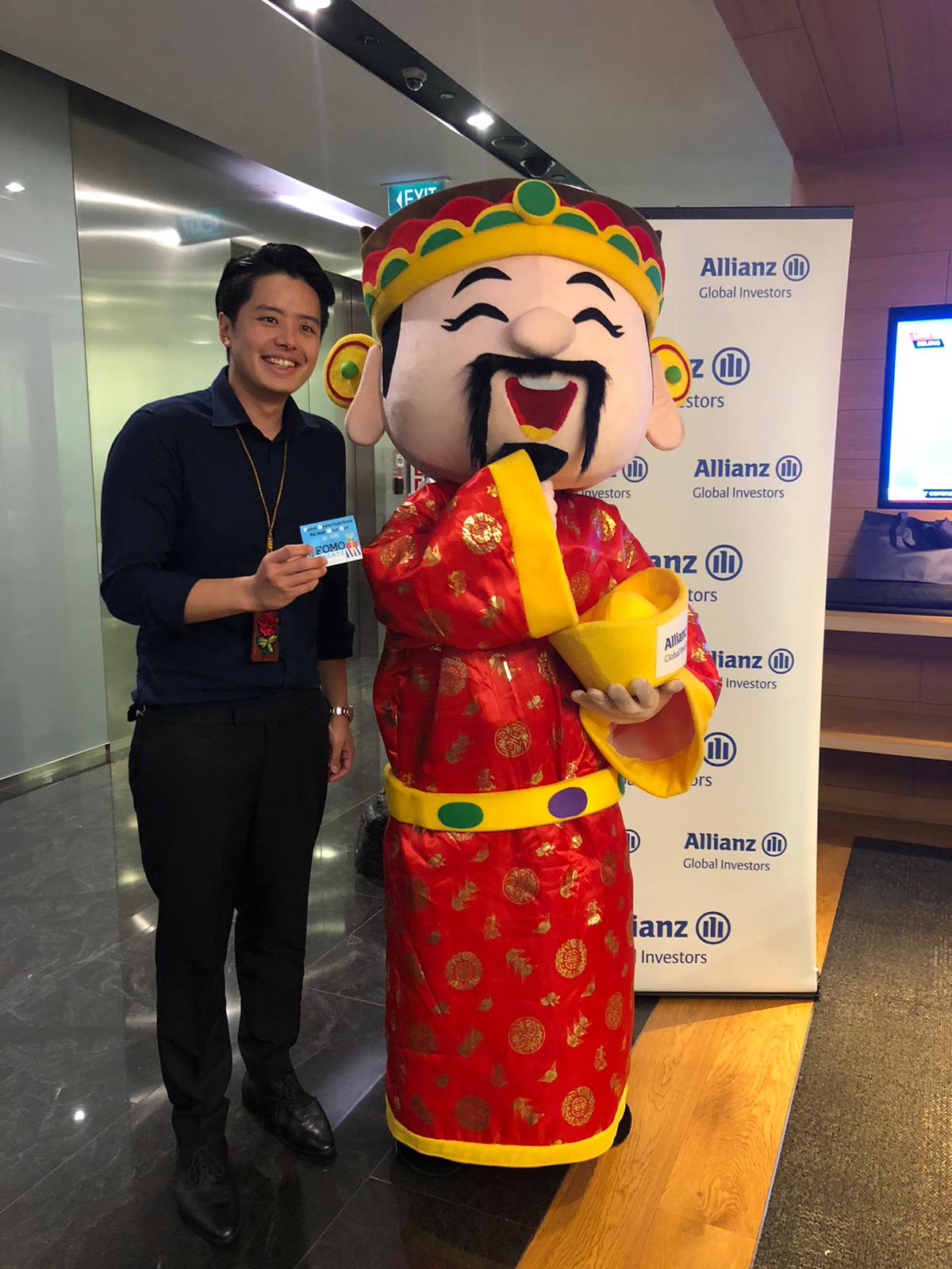 Chinese New Year Cai shen ye mascot for corporate event