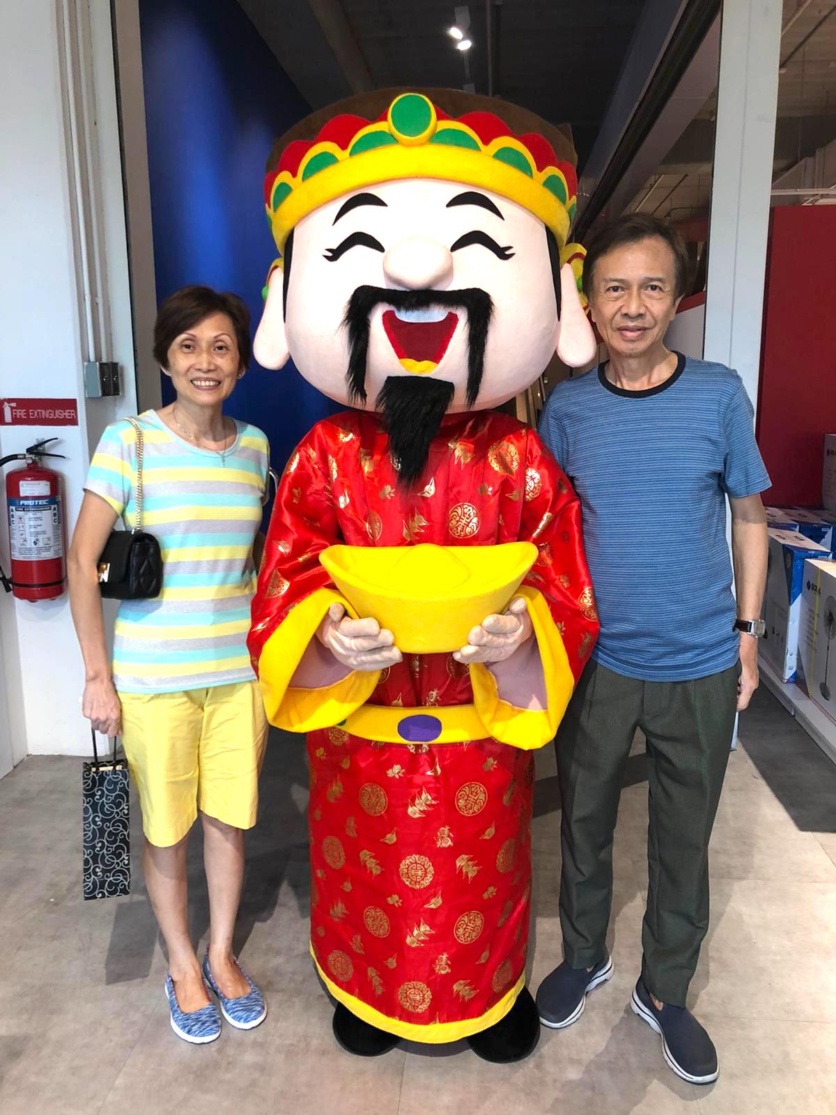 Chinese New Year Cai shen ye mascot for events Singapore
