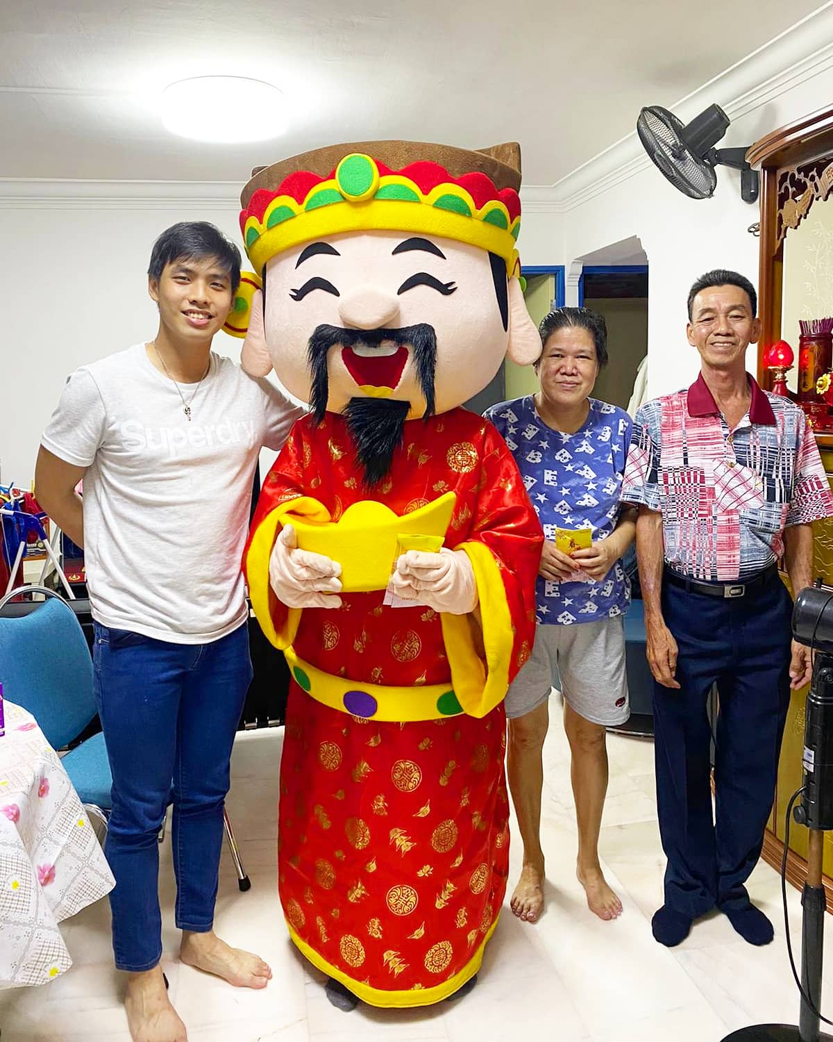 Cai Shen Ye Mascot costume for hire Singapore